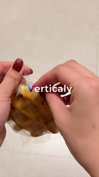 開封、出来立てワッフル