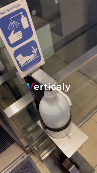 Hand sanitizer, push with your foot