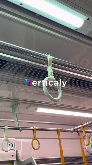 Hanging straps inside the train sway