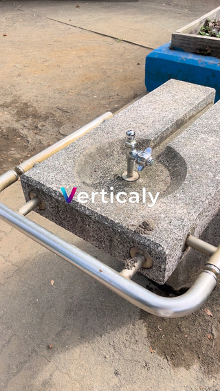 The quality of the stainless steel used at the park&#39;s drinking fountains