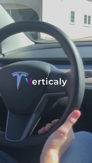 Tesla interior, steering wheel