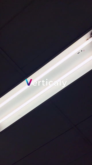 Look up at the ceiling under fluorescent lights