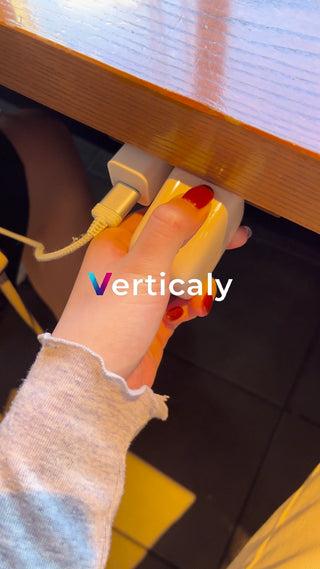 Charging hand, red nails