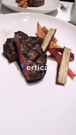 Freshly grilled steak, lean meat whets the appetite