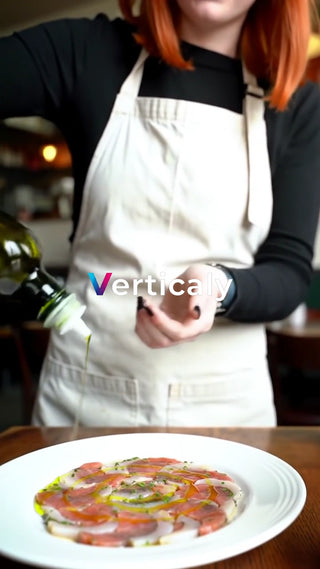 料理にオリーブオイルをかける