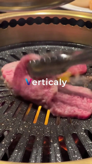 焼肉を焼く、美味しそう