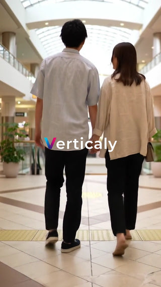 手をつなぎ歩く二人