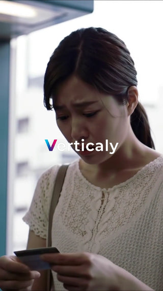 困惑する女性、カードを見る