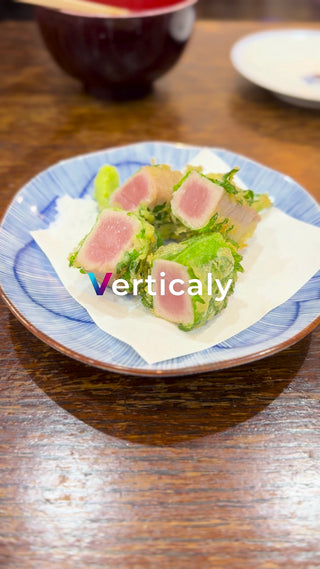 マグロのレア揚げ物、食欲そそる