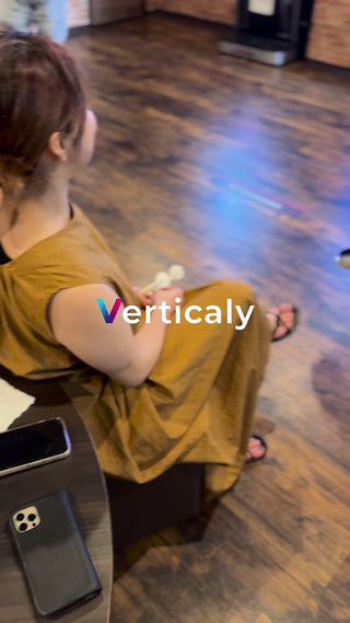 A woman operating a smartphone