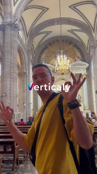 Smiling man posing in church