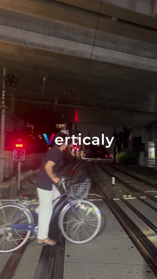 cross the railroad tracks by bicycle