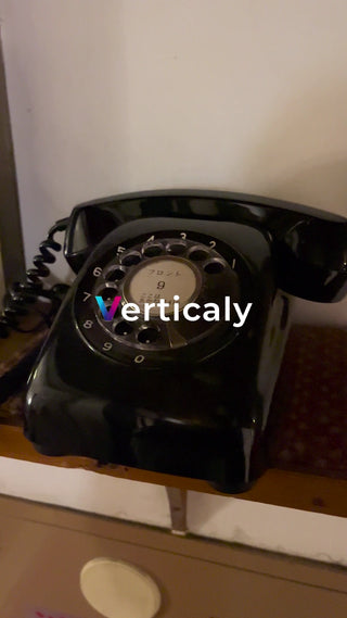 Showa retro black telephone