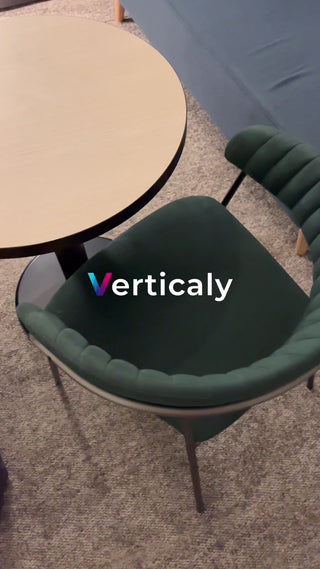 Green chairs and table