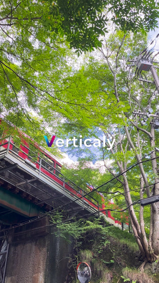 ケーブルカーからの新緑風景