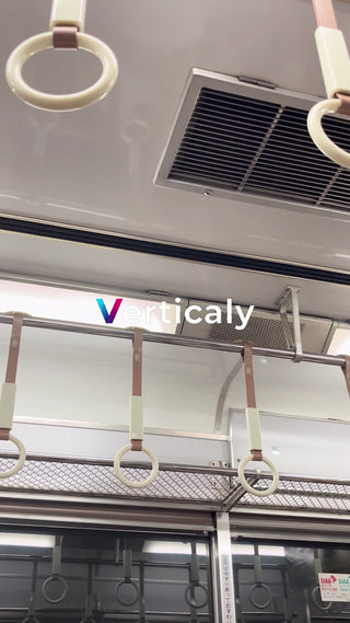 Inside the car, view of the handrails