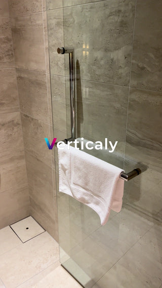 Towel rack and white towels