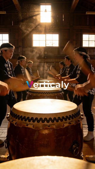 太鼓を叩く、熱いセッション