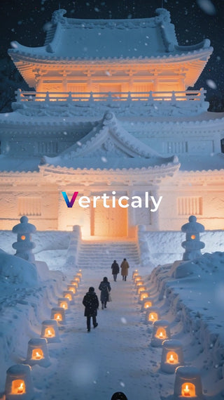 雪景色、幻想的な寺院