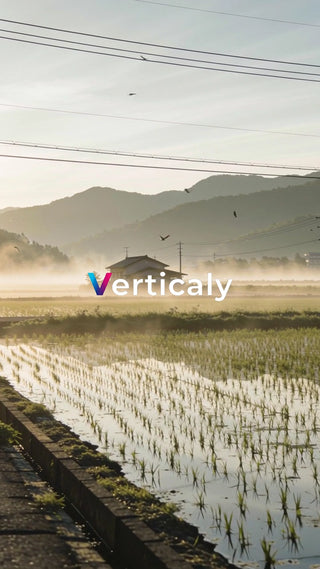 田園風景、朝靄の中の家