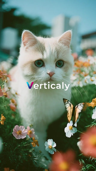 猫と花のガーデン