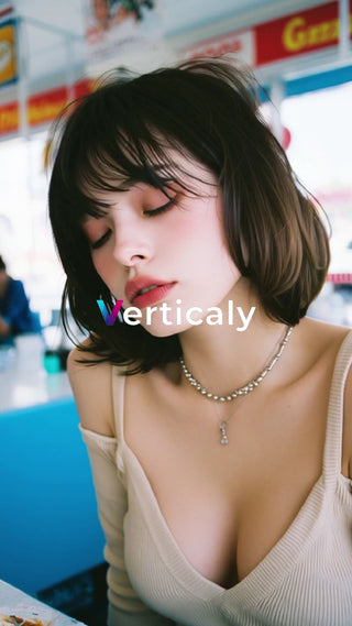 美しい女性、カフェの午後