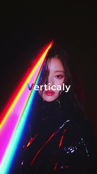 ネオンと女性のポートレート