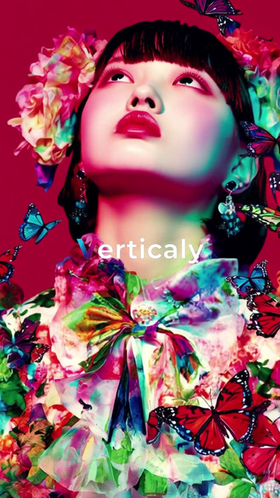 Colorful butterflies and flowers, fascinating expressions