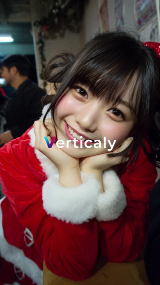 サンタ姿の笑顔、クリスマス