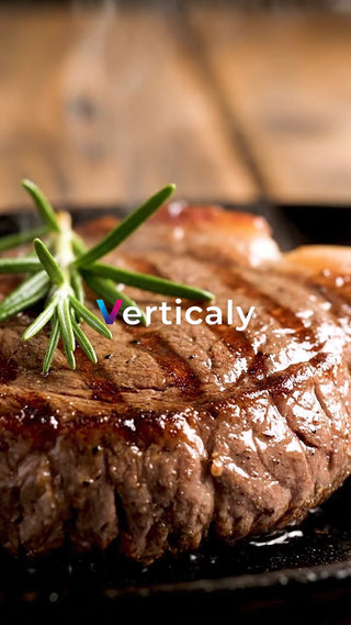 焼き立てステーキ、食欲そそる