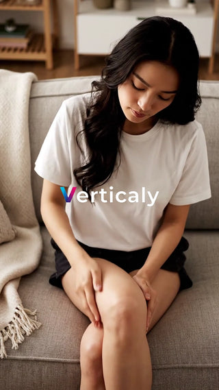 膝の痛みを抑える女性