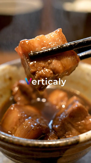 煮込み料理、箸で持ち上げて