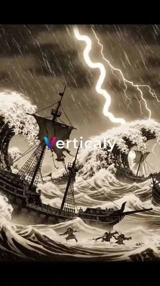 嵐の中、難破船の航海