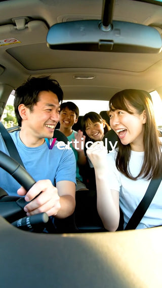 家族のドライブ、笑顔が最高