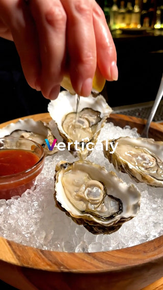 牡蠣にレモンを絞る