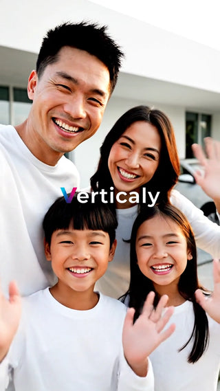 A scene of a smiling family