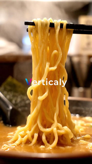 湯気の立つラーメン