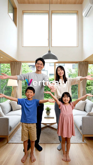 家族の団欒、リビングで