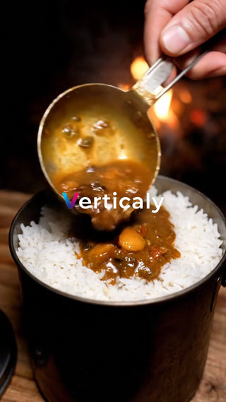 ご飯にカレーをかける