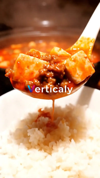 麻婆豆腐を白米に