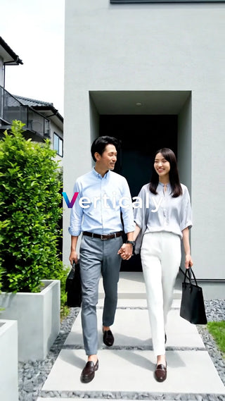 笑顔で歩く、幸せな二人