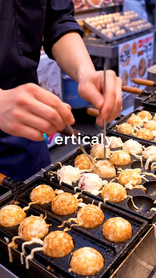 たこ焼きを作る職人技