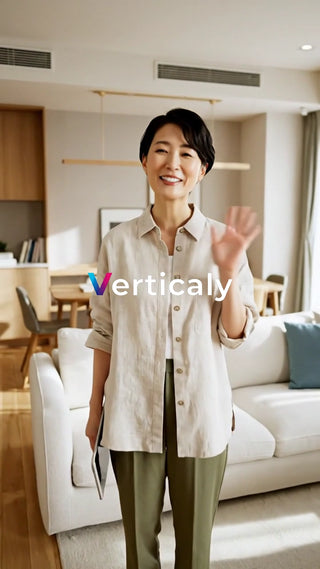 笑顔で手を振る女性