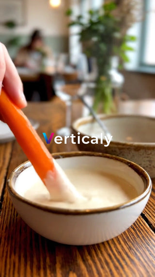 白いソースをディップ