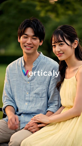 寄り添う二人、公園の午後