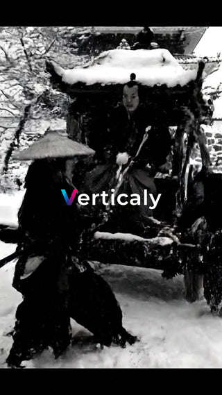 雪景色の中、駕籠に乗る武士