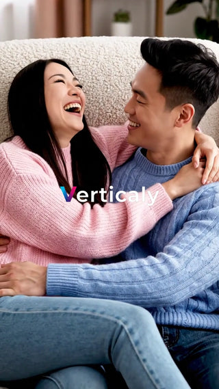 寄り添う二人の笑顔、幸せ