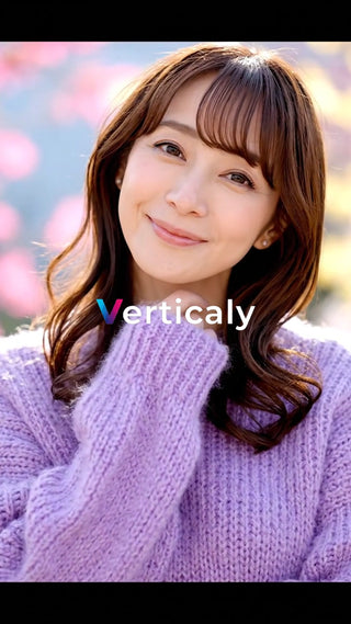 笑顔が素敵な女性、ニット姿