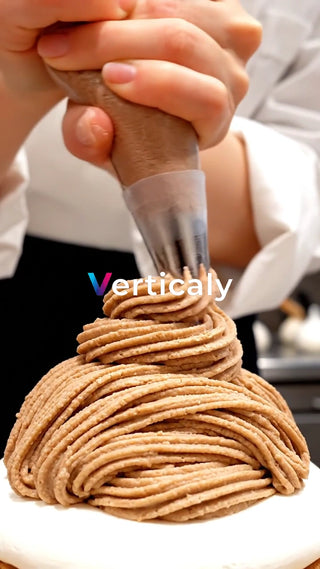 モンブランを絞る、スイーツ作り