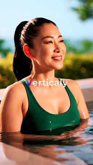 水面で微笑む女性